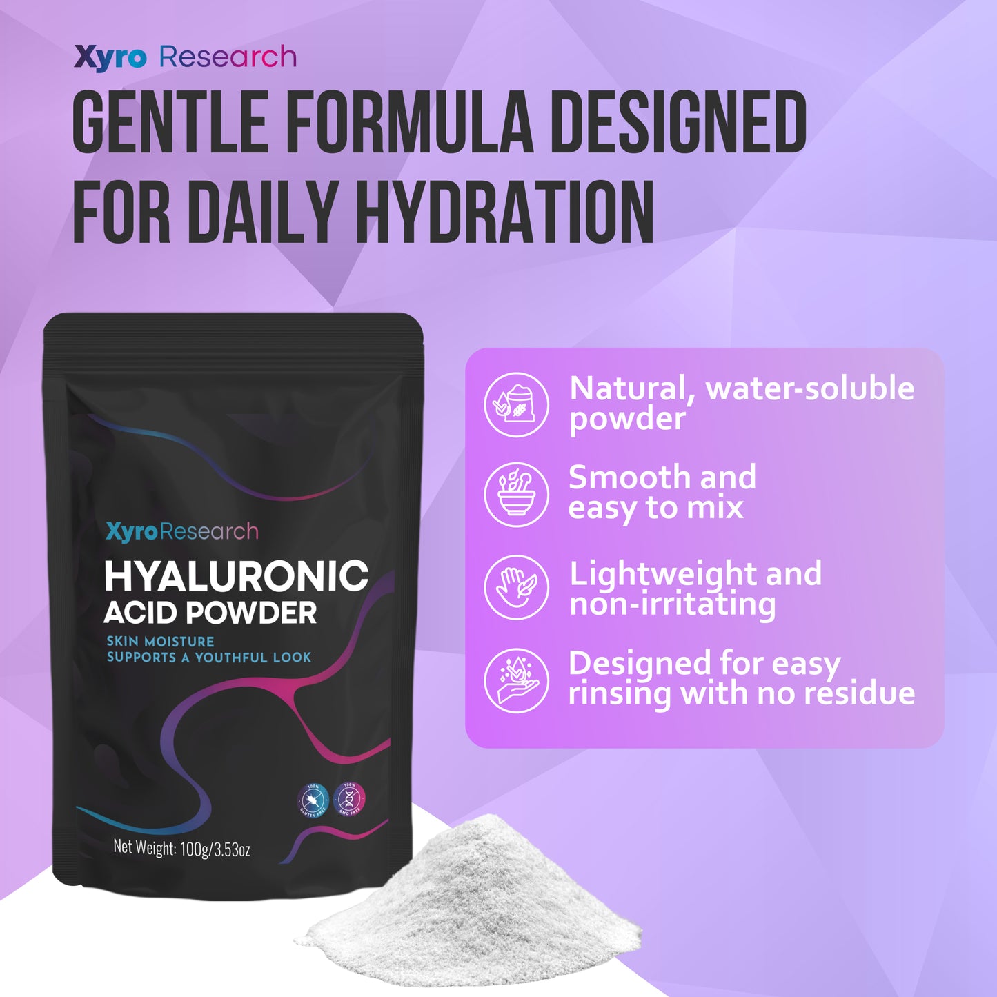 Xyro research Hyaluronic Acid Powder