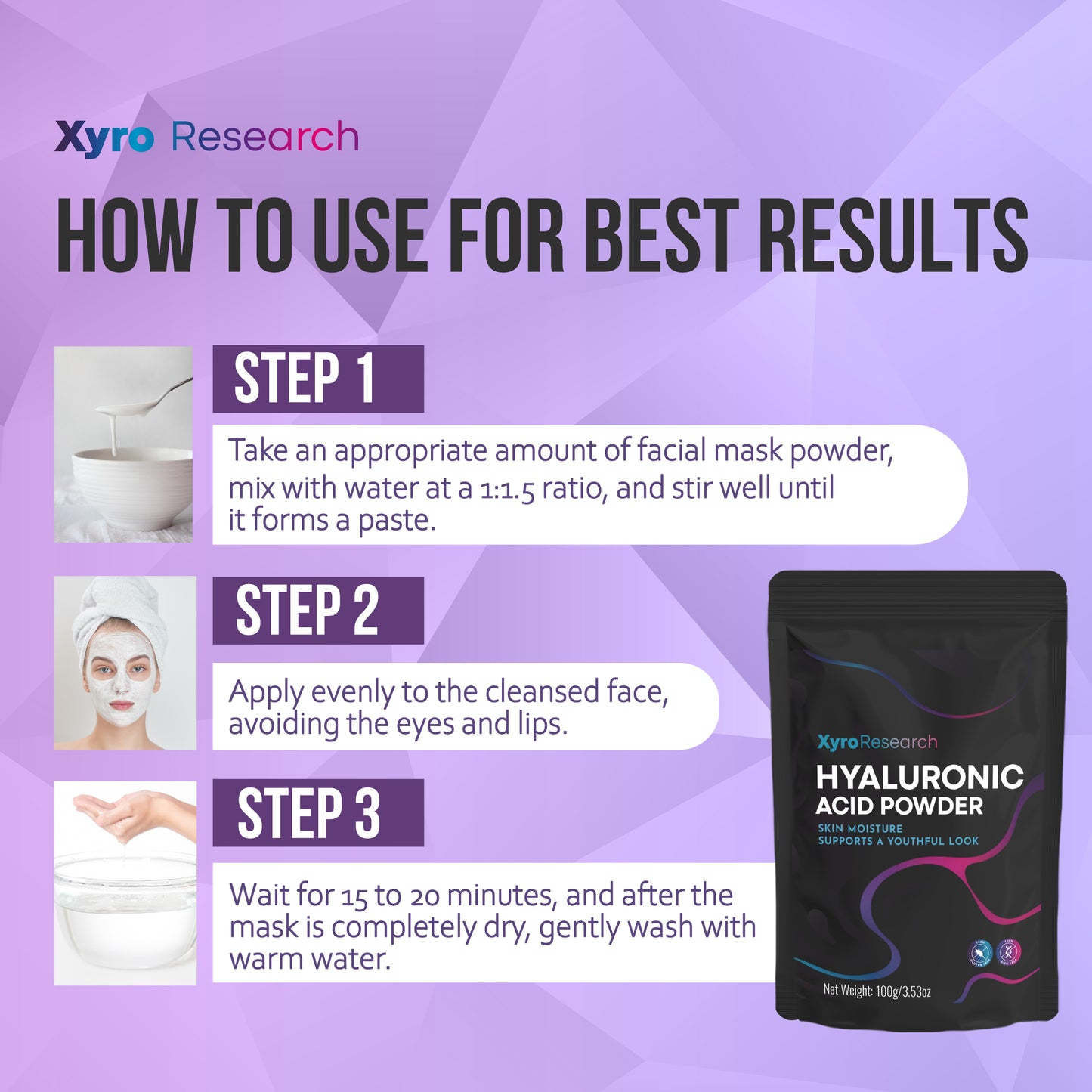 Xyro research Hyaluronic Acid Powder