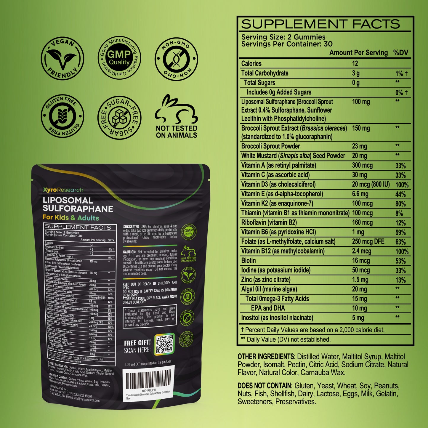 Xyro Research Liposomal Sulforaphane Gummies